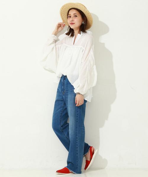 Another Edition（アナザーエディション）の「KiiRAジョーゼットシャツ/KiiRA GATHRED SHT◆（シャツ/ブラウス・レディース・ホワイト/レッド/ベージュ・FREE）」の16枚目の写真