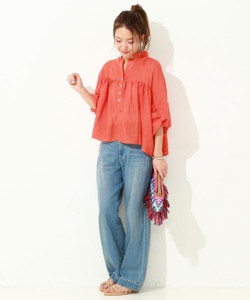 Another Edition（アナザーエディション）の「KiiRAジョーゼットシャツ/KiiRA GATHRED SHT◆（シャツ/ブラウス・レディース・ホワイト/レッド/ベージュ・FREE）」の17枚目の写真