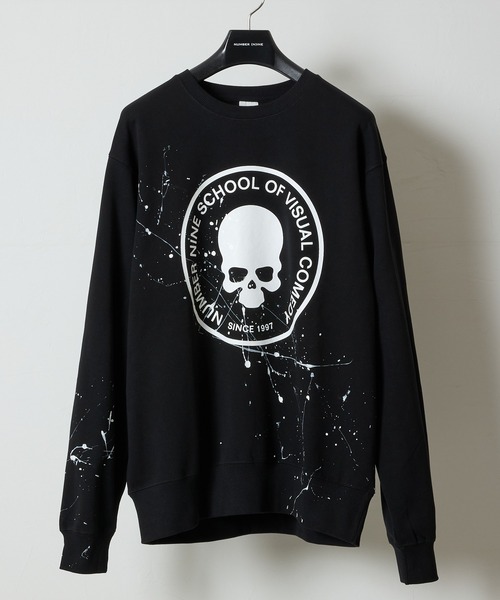 HAND PAINTED PRINTED CLASSIC CREWNECK SWEATSHIRT / ハンドペイント