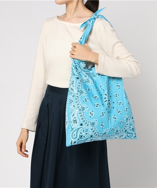 WEGO（ウィゴー）の「WEGO/ペイズリートートバッグ（トートバッグ・レディース・ネイビー/レッド/ホワイト/ブラック/サックスブルー/イエロー/オレンジ/パープル/グリーン/ライトピンク・FREE）」の16枚目の写真