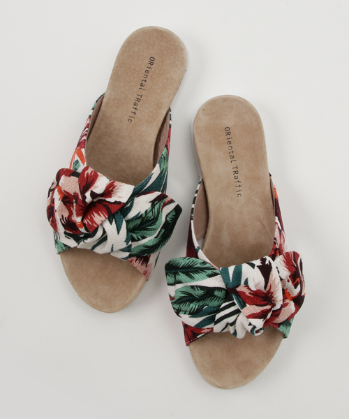 ORiental TRaffic（オリエンタルトラフィック）の「春夏新作★リボンサンダル★7215（サンダル・レディース・ガンメタ/ブラック/レインボー・LL/S/L/M）」の7枚目の写真