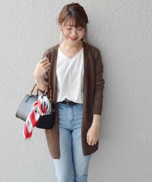 SHIPS(シップス)の「コットンレーヨンペーパーリボンカーディガン◇(カーディガン/ボレロ・レディース・オフホワイト/カーキ/ブラウン・ONE SIZE)」の4枚目の写真