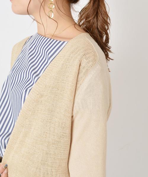 SHIPS(シップス)の「コットンレーヨンペーパーリボンカーディガン◇(カーディガン/ボレロ・レディース・オフホワイト/カーキ/ブラウン・ONE SIZE)」の8枚目の写真