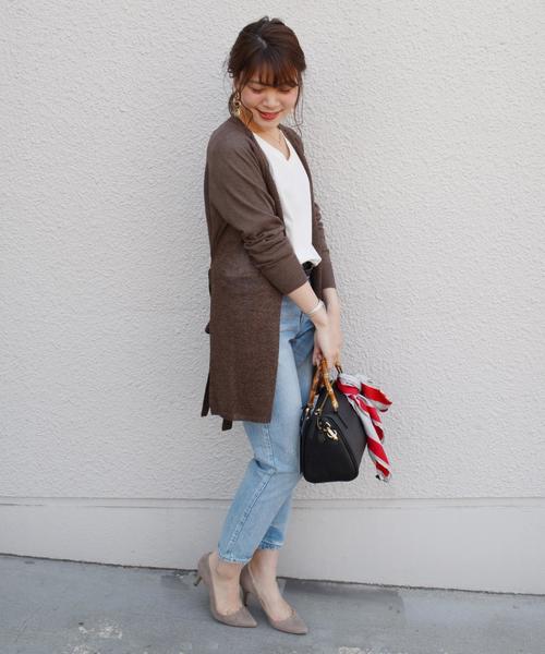 SHIPS(シップス)の「コットンレーヨンペーパーリボンカーディガン◇(カーディガン/ボレロ・レディース・オフホワイト/カーキ/ブラウン・ONE SIZE)」の12枚目の写真