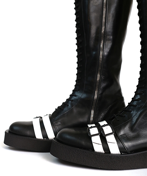 SHAREEF(シャリーフ)の「RACEUP KNEE-HIGH BOOTS(ブーツ・メンズ・ブラック・1/2/3)」の8枚目の写真