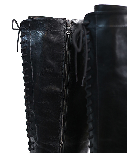 SHAREEF(シャリーフ)の「RACEUP KNEE-HIGH BOOTS(ブーツ・メンズ・ブラック・1/2/3)」の2枚目の写真