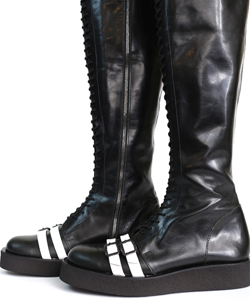 SHAREEF(シャリーフ)の「RACEUP KNEE-HIGH BOOTS(ブーツ・メンズ・ブラック・1/2/3)」の3枚目の写真