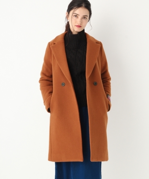 A part by（アパートバイ）の「casheepWチェスターコート 759745 （チェスターコート・レディース・ブラウン/ブラック/ライトブルー/グレー・LARGE/MEDIUM）」の4枚目の写真