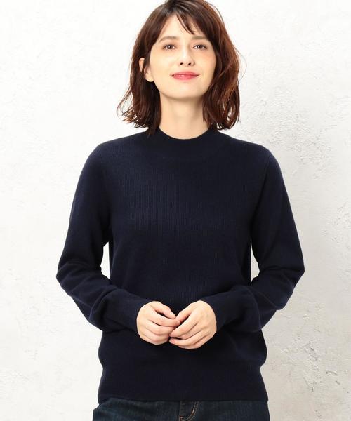 green label relaxing（グリーンレーベルリラクシング）の「KF ウールカシミヤ カタアゼxテンジク ハイネックニット ◆（ニット/セーター・レディース・ライトブルー/ベージュ/ネイビー/オフホワイト/オリーブ/イエロー・FREE）」の5枚目の写真