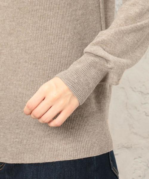 green label relaxing（グリーンレーベルリラクシング）の「KF ウールカシミヤ カタアゼxテンジク ハイネックニット ◆（ニット/セーター・レディース・ライトブルー/ベージュ/ネイビー/オフホワイト/オリーブ/イエロー・FREE）」の12枚目の写真