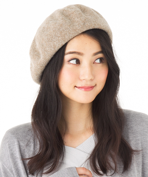 QUEENHEAD（クイーンヘッド）の「ゆったりリブベレー帽（ハンチング/ベレー帽・レディース・ブラック/グレー/チャコール/ベージュ/カーキ/ブルー系その他/ワイン/モスグリーン/ネイビー/グレイッシュベージュ/ブルー系その他2/オフホワイト/テラコッタ/ライラック/イエロー系その他/ブラウン/モカ/ベージュ系・FREE）」の8枚目の写真