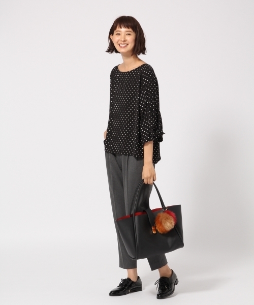 GLOBAL WORK（グローバルワーク）の「ソデリボンブラウス8分袖/771630（シャツ/ブラウス・レディース・その他/ホワイト/ネイビー・LARGE/MEDIUM）」の9枚目の写真