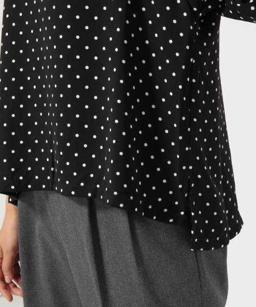 GLOBAL WORK（グローバルワーク）の「ソデリボンブラウス8分袖/771630（シャツ/ブラウス・レディース・その他/ホワイト/ネイビー・LARGE/MEDIUM）」の5枚目の写真