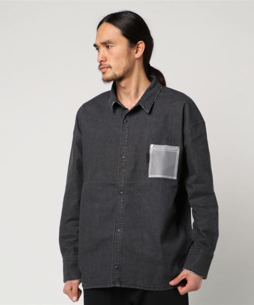 SUPERTHANKS(スーパーサンクス)の「デニムシャツ(シャツ/ブラウス・メンズ・ブラック/ライトブルー/インディゴブルー・M/L/S)」の1枚目の写真