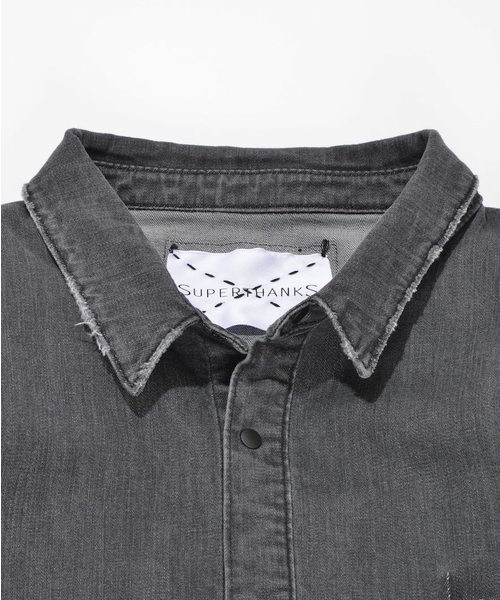 SUPERTHANKS(スーパーサンクス)の「デニムシャツ(シャツ/ブラウス・メンズ・ブラック/ライトブルー/インディゴブルー・M/L/S)」の7枚目の写真