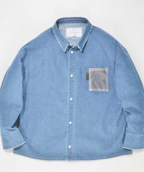 SUPERTHANKS(スーパーサンクス)の「デニムシャツ(シャツ/ブラウス・メンズ・ブラック/ライトブルー/インディゴブルー・M/L/S)」の4枚目の写真