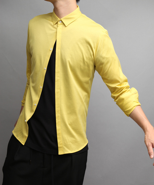 ato（アトウ）の「60/2T-CLOTH SHORT POPINT COLLAR SHIRT（シャツ/ブラウス・メンズ・ホワイト/イエロー/ブラック/パープル/ピンク・44/46/48）」の5枚目の写真