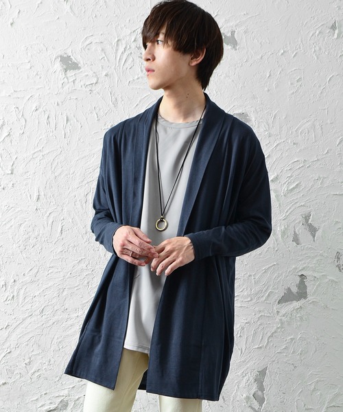 Minority マイノリティ の メンズ長袖天竺ショールカラーロング丈カーディガン カーディガン ボレロ Wear