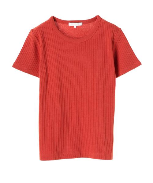 AMERICAN HOLIC(アメリカンホリック)の「・針抜きリブクルーネックTシャツ(Tシャツ/カットソー・レディース・オフホワイト/テラコッタ/ブラック/イエロー/ネイビー/杢グレー・L/M)」の10枚目の写真