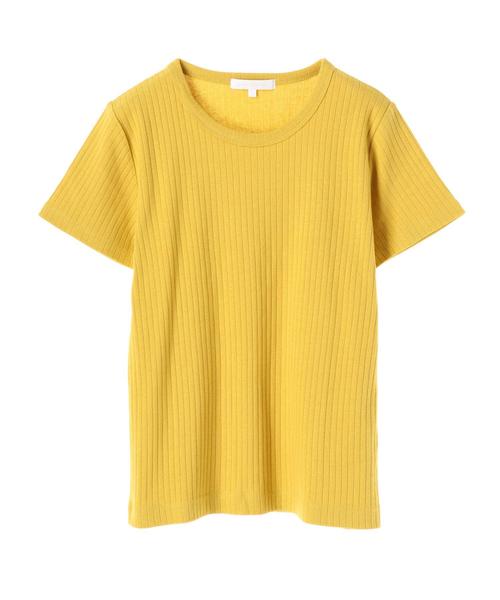 AMERICAN HOLIC(アメリカンホリック)の「・針抜きリブクルーネックTシャツ(Tシャツ/カットソー・レディース・オフホワイト/テラコッタ/ブラック/イエロー/ネイビー/杢グレー・L/M)」の11枚目の写真