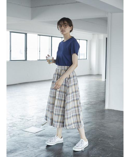 AMERICAN HOLIC(アメリカンホリック)の「・針抜きリブクルーネックTシャツ(Tシャツ/カットソー・レディース・オフホワイト/テラコッタ/ブラック/イエロー/ネイビー/杢グレー・L/M)」の12枚目の写真