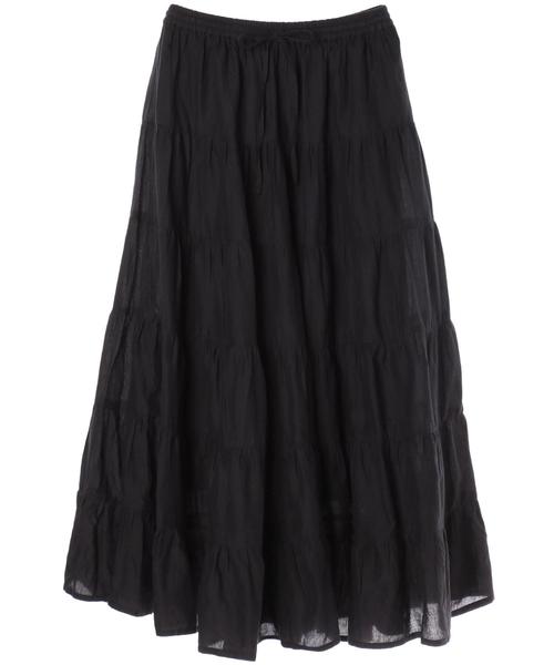 AMERICAN HOLIC(アメリカンホリック)の「・ティアードマキシスカート(スカート・レディース・ベージュ系その他/カーキ/ターコイズブルー/ドット/ブラック/イエロー/モカ/ネイビー/ピンク・FREE)」の10枚目の写真