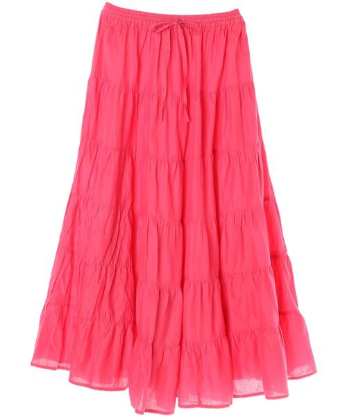 AMERICAN HOLIC(アメリカンホリック)の「・ティアードマキシスカート(スカート・レディース・ベージュ系その他/カーキ/ターコイズブルー/ドット/ブラック/イエロー/モカ/ネイビー/ピンク・FREE)」の11枚目の写真