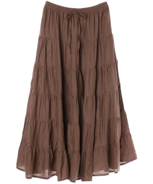 AMERICAN HOLIC(アメリカンホリック)の「・ティアードマキシスカート(スカート・レディース・ベージュ系その他/カーキ/ターコイズブルー/ドット/ブラック/イエロー/モカ/ネイビー/ピンク・FREE)」の13枚目の写真