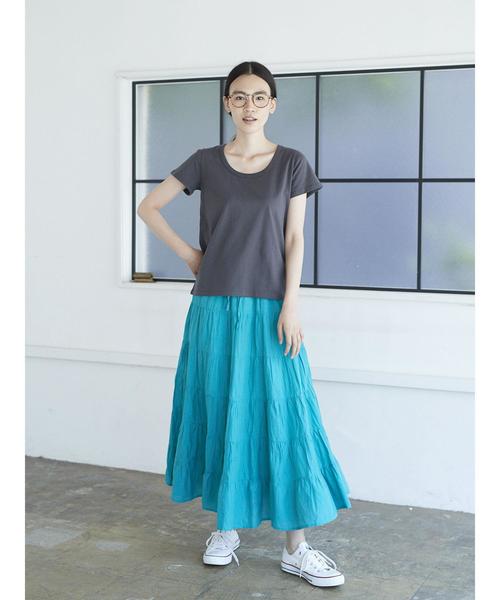 AMERICAN HOLIC(アメリカンホリック)の「・ティアードマキシスカート(スカート・レディース・ベージュ系その他/カーキ/ターコイズブルー/ドット/ブラック/イエロー/モカ/ネイビー/ピンク・FREE)」の21枚目の写真