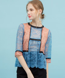 UNITED TOKYO | カラーブロックレースブラウス(シャツ/ブラウス)