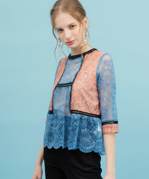 UNITED TOKYO(ユナイテッドトウキョウ)の「カラーブロックレースブラウス(シャツ/ブラウス・レディース・ホワイト/ブラック/マルチ・1)」の19枚目の写真