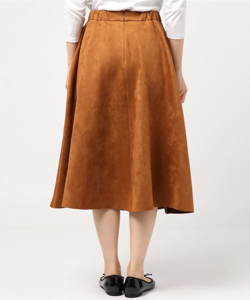 INTERPLANET（インタープラネット）の「スエードポンチフレアスカート（スカート・レディース・パープル/ブラウン/カーキ・FREE）」の4枚目の写真