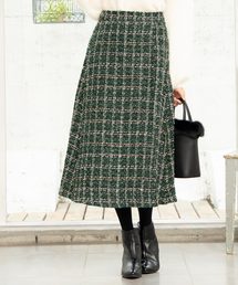 KOBE LETTUCE | ラップデザインミモレ丈ツイードフレアスカート＊レディース/ボトムス/ミディアム丈[M2330]神戸レタス(スカート)