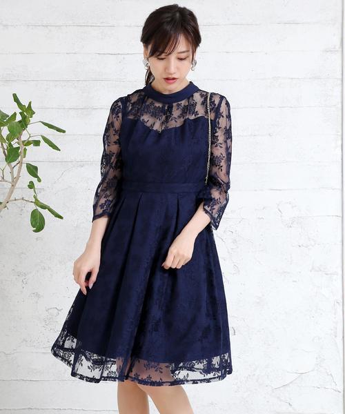 Doula Doula(ドゥーラドゥーラ)の「オーガンジーフレアスリーブAラインワンピース(ドレス・レディース・ブラック/ベージュ/ネイビー/グレー・M/L)」の16枚目の写真