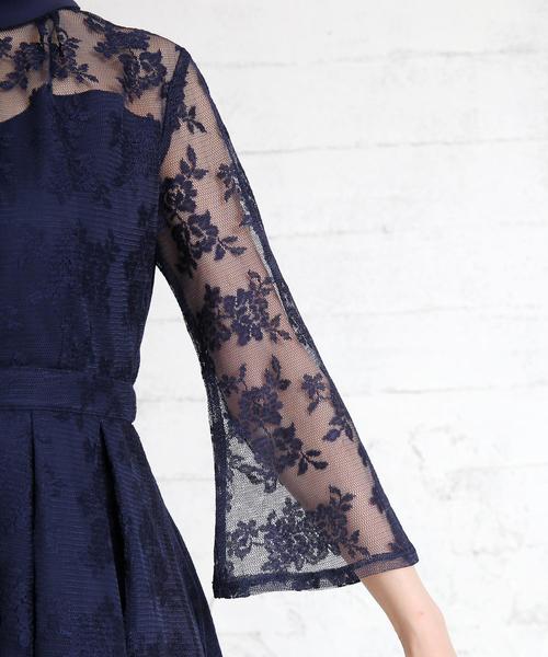 Doula Doula(ドゥーラドゥーラ)の「オーガンジーフレアスリーブAラインワンピース(ドレス・レディース・ブラック/ベージュ/ネイビー/グレー・M/L)」の15枚目の写真