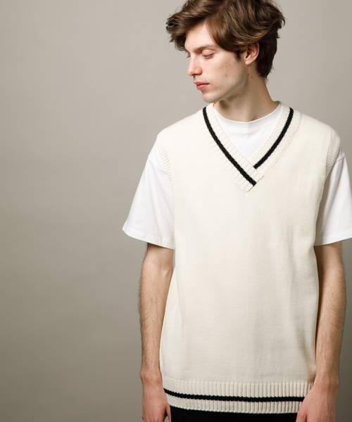 YARD PLUS(ヤードプリュス)の「YARD PLUS チルデンビックベスト(ベスト・メンズ・ホワイト/ブラック/ベージュ・FREE)」の1枚目の写真