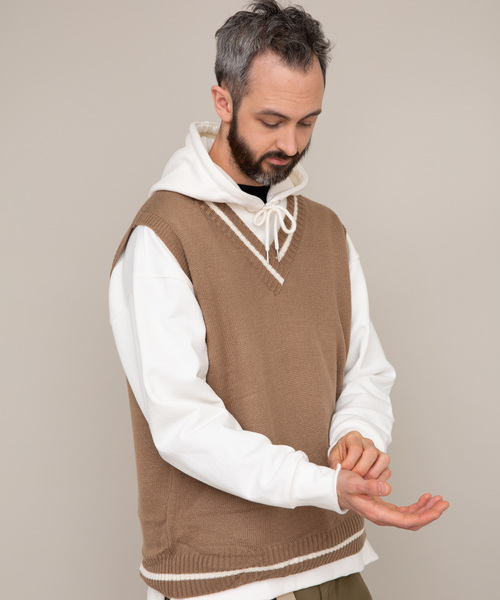 YARD PLUS(ヤードプリュス)の「YARD PLUS チルデンビックベスト(ベスト・メンズ・ホワイト/ブラック/ベージュ・FREE)」の15枚目の写真