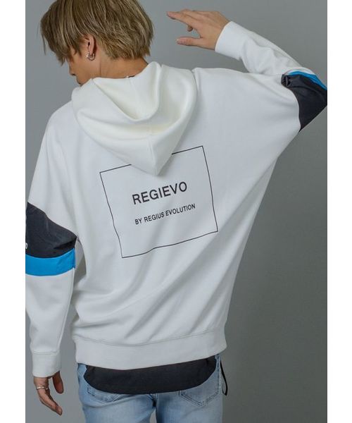 REGIEVO(レジエボ)の「【REGIEVO】スポーティーなビッグパーカー プルオーバー(パーカー・メンズ・ブラック/グレー/オフホワイト/ホワイト/オレンジ・MEDIUM/LARGE/X-LARGE/SMALL)」の2枚目の写真