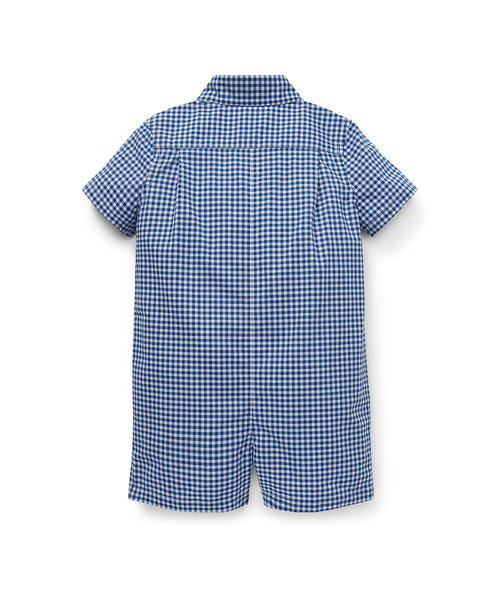 POLO RALPH LAUREN CHILDRENSWEAR(ポロ ラルフ ローレン チルドレンズウェア)の「ベア ギンガム コットン ショートオール(ロンパース・キッズ・ブルー系5・12M/9M/6M/3M)」の2枚目の写真