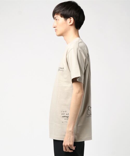 DOUBLE STEAL(ダブルスティール)の「Big PRINT Tee(Tシャツ/カットソー・メンズ・ホワイト×ブラック/ネイビー/ベージュ×ブラック/ブラック×ホワイト/ホワイト×グレー・L/M/XXL/XL)」の6枚目の写真