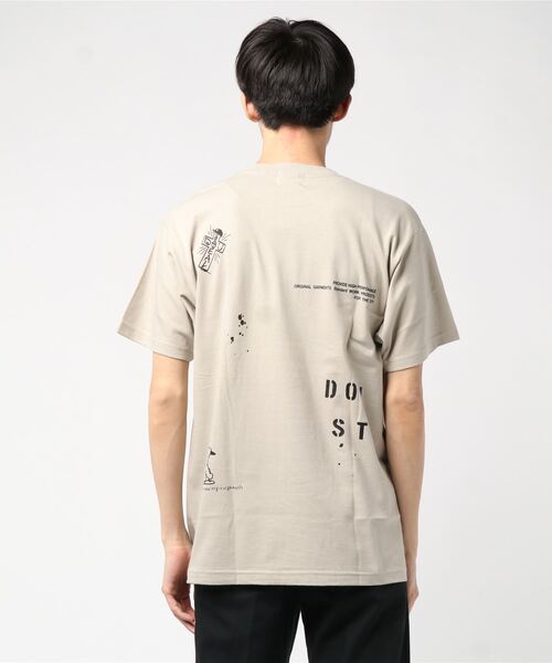 DOUBLE STEAL(ダブルスティール)の「Big PRINT Tee(Tシャツ/カットソー・メンズ・ホワイト×ブラック/ネイビー/ベージュ×ブラック/ブラック×ホワイト/ホワイト×グレー・L/M/XXL/XL)」の9枚目の写真