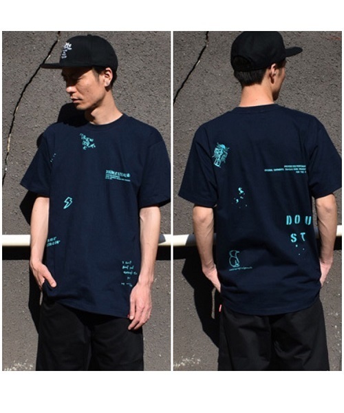 DOUBLE STEAL(ダブルスティール)の「Big PRINT Tee(Tシャツ/カットソー・メンズ・ホワイト×ブラック/ネイビー/ベージュ×ブラック/ブラック×ホワイト/ホワイト×グレー・L/M/XXL/XL)」の5枚目の写真