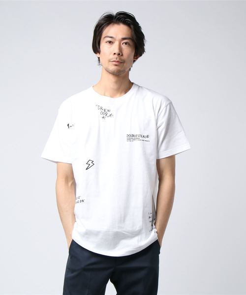 DOUBLE STEAL(ダブルスティール)の「Big PRINT Tee(Tシャツ/カットソー・メンズ・ホワイト×ブラック/ネイビー/ベージュ×ブラック/ブラック×ホワイト/ホワイト×グレー・L/M/XXL/XL)」の15枚目の写真