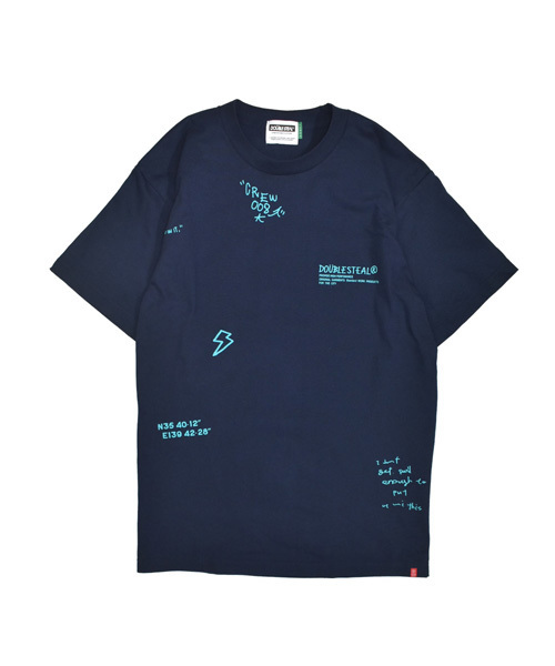 DOUBLE STEAL(ダブルスティール)の「Big PRINT Tee(Tシャツ/カットソー・メンズ・ホワイト×ブラック/ネイビー/ベージュ×ブラック/ブラック×ホワイト/ホワイト×グレー・L/M/XXL/XL)」の7枚目の写真