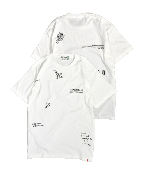 DOUBLE STEAL(ダブルスティール)の「Big PRINT Tee(Tシャツ/カットソー・メンズ・ホワイト×ブラック/ネイビー/ベージュ×ブラック/ブラック×ホワイト/ホワイト×グレー・L/M/XXL/XL)」の18枚目の写真