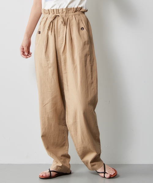 cepo(セポ)の「ペーパーギャザーパンツ(その他パンツ・レディース・オレンジ/ネイビー/ベージュ/ブラック・M)」の3枚目の写真