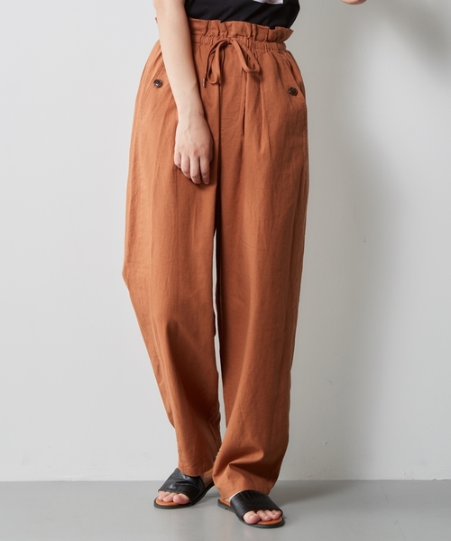 cepo(セポ)の「ペーパーギャザーパンツ(その他パンツ・レディース・オレンジ/ネイビー/ベージュ/ブラック・M)」の5枚目の写真