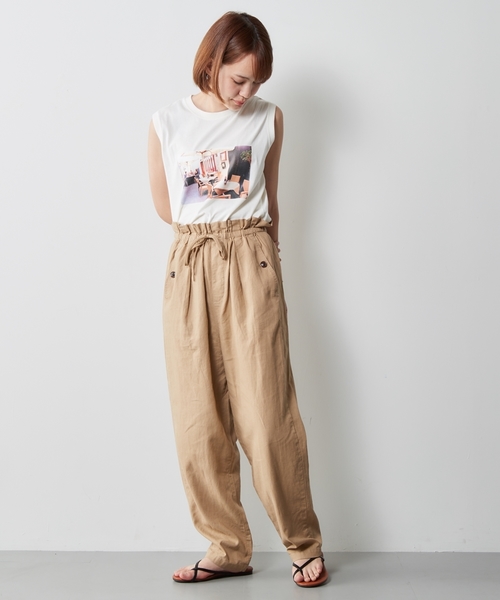 cepo(セポ)の「ペーパーギャザーパンツ(その他パンツ・レディース・オレンジ/ネイビー/ベージュ/ブラック・M)」の10枚目の写真