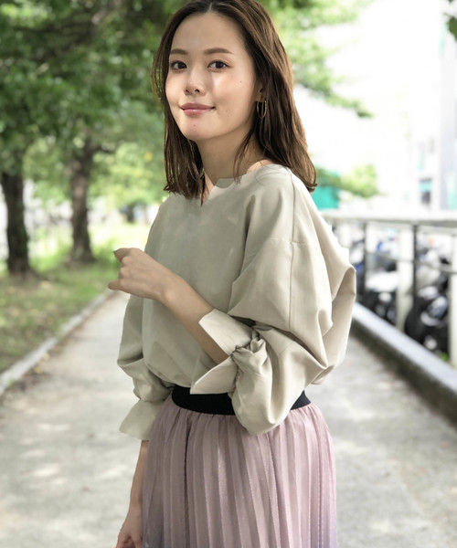 PICCIN(ピッチン)の「ピーチスキン2wayスリーブブラウス(Tシャツ/カットソー・レディース・グリーン/アイボリー/ラベンダー・MEDIUM)」の19枚目の写真