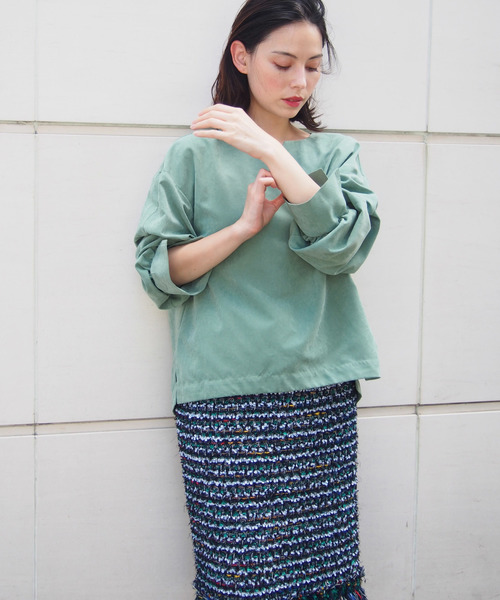 PICCIN(ピッチン)の「ピーチスキン2wayスリーブブラウス(Tシャツ/カットソー・レディース・グリーン/アイボリー/ラベンダー・MEDIUM)」の18枚目の写真